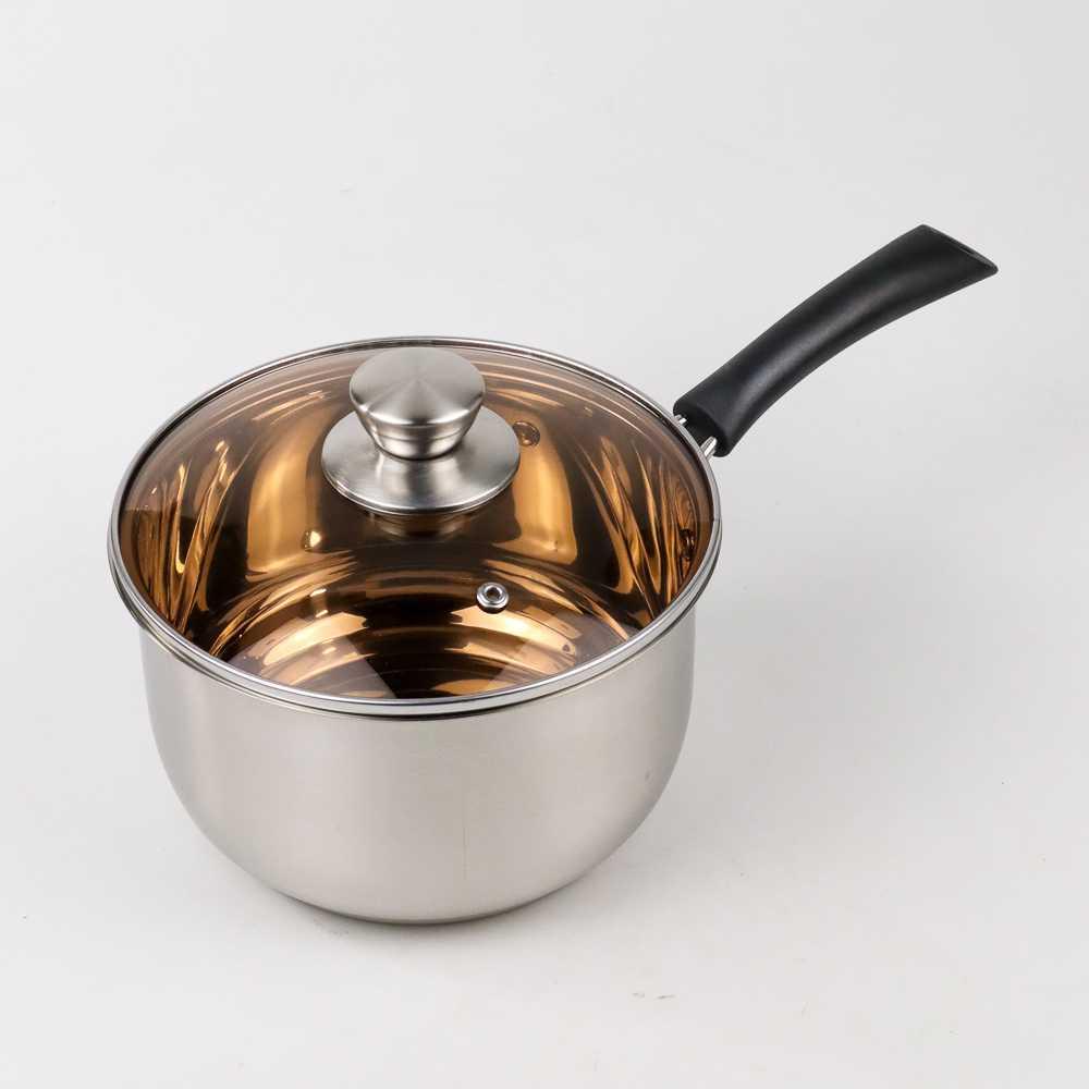 Panci Masak Soup Milk Pot Stainless Steel 18cm KC0406 SI LAI FU Panci Anti Lengket Stainless Dandang Panci Stainless Panci Tutup Kaca Panci Serbaguna Panci Jawa Pan Anti Lengket Dandang Nasi Panci Kaca Alat Masak Camping Panci Stainless Steel Panci Masa