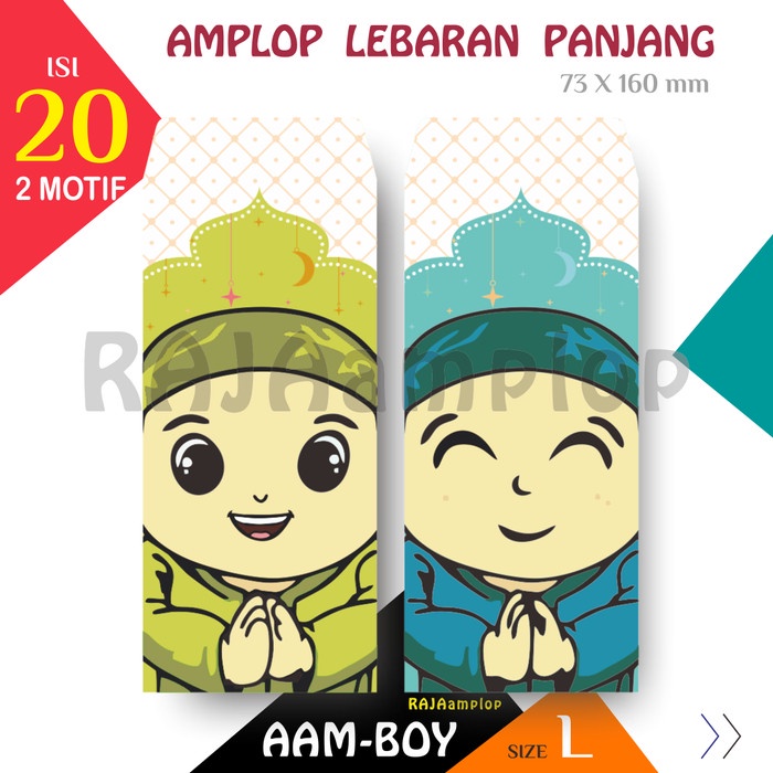 

RAJA Amplop - TERLARIS Angpao Lebaran Idul Fitri Motif ANAK BESAR - 20 pc - BOY, L