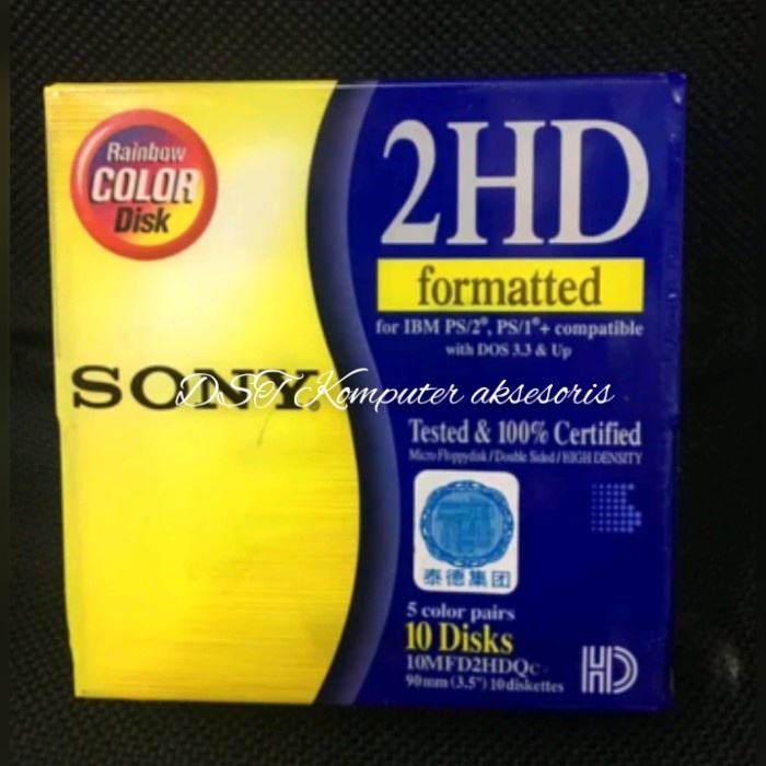 Disket Disket Sony 2Hd Rainbow Collor Disk/Floppy Disket Perbox