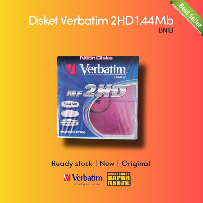 Disket Disket Verbatim Datalife Neon Disk Mf2Hd Ibm Formatted Diskette