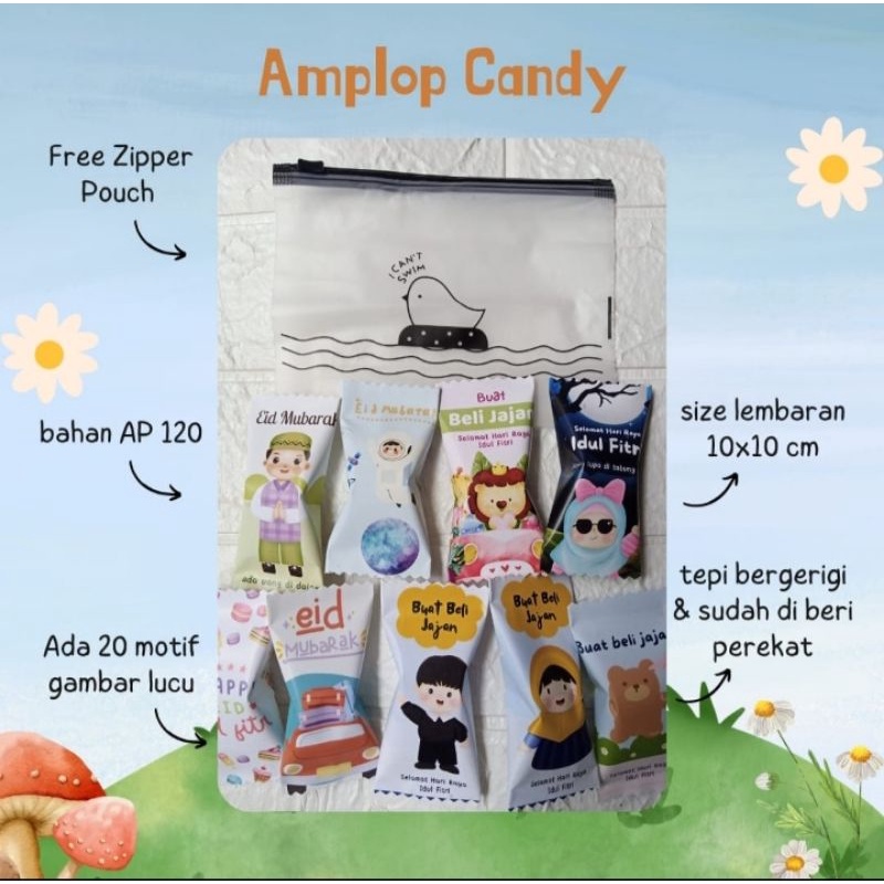 

AMPLOP LEBARAN CANDY UNIK ISI 12 PCS