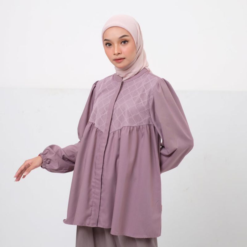 DAUKY ATASAN WANITA TUNIK WANITA POLOS MIX LACE S TUNIK KATUN LACE dauky