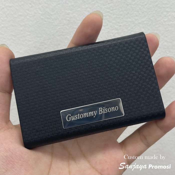 

Tempat Kartu Nama / Name Card Holder Kulit Motif Kotak - Laser Nama/Logo
