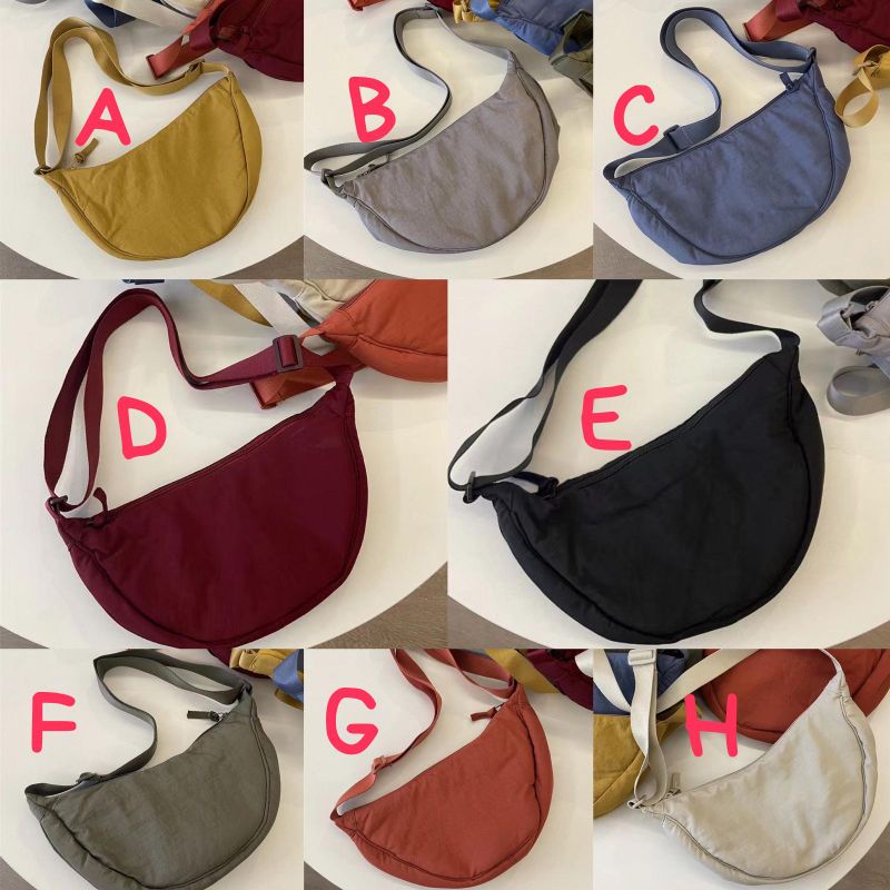 Sling Bag Tas Selempang Wanita ALA UNIQLO / Tas Bahu Bahan Nilon / Corduroy kapasitas besar selempan