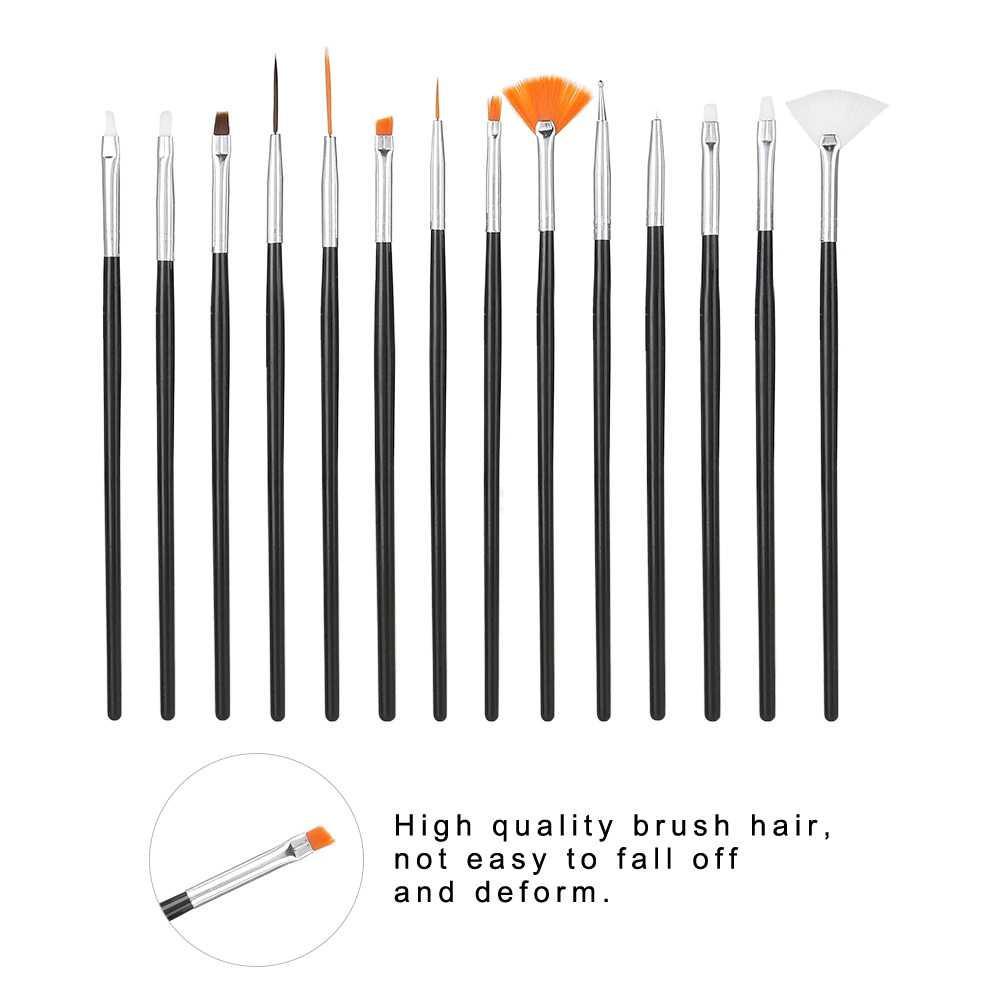 NelBeauty Brush Kutek Kuku Pro Nail Art Dotting Tools 15 PCS - N1800 Kutek Kuku Nail Art Gel Sun Mini Mini Uv Led Nail Nail Art Kuku Palsu Pengering Kutek Gel Uv Uv Led Nail Nail Art Set Alat Nail Art Lengkap Paket Nail Art Lengkap Alat