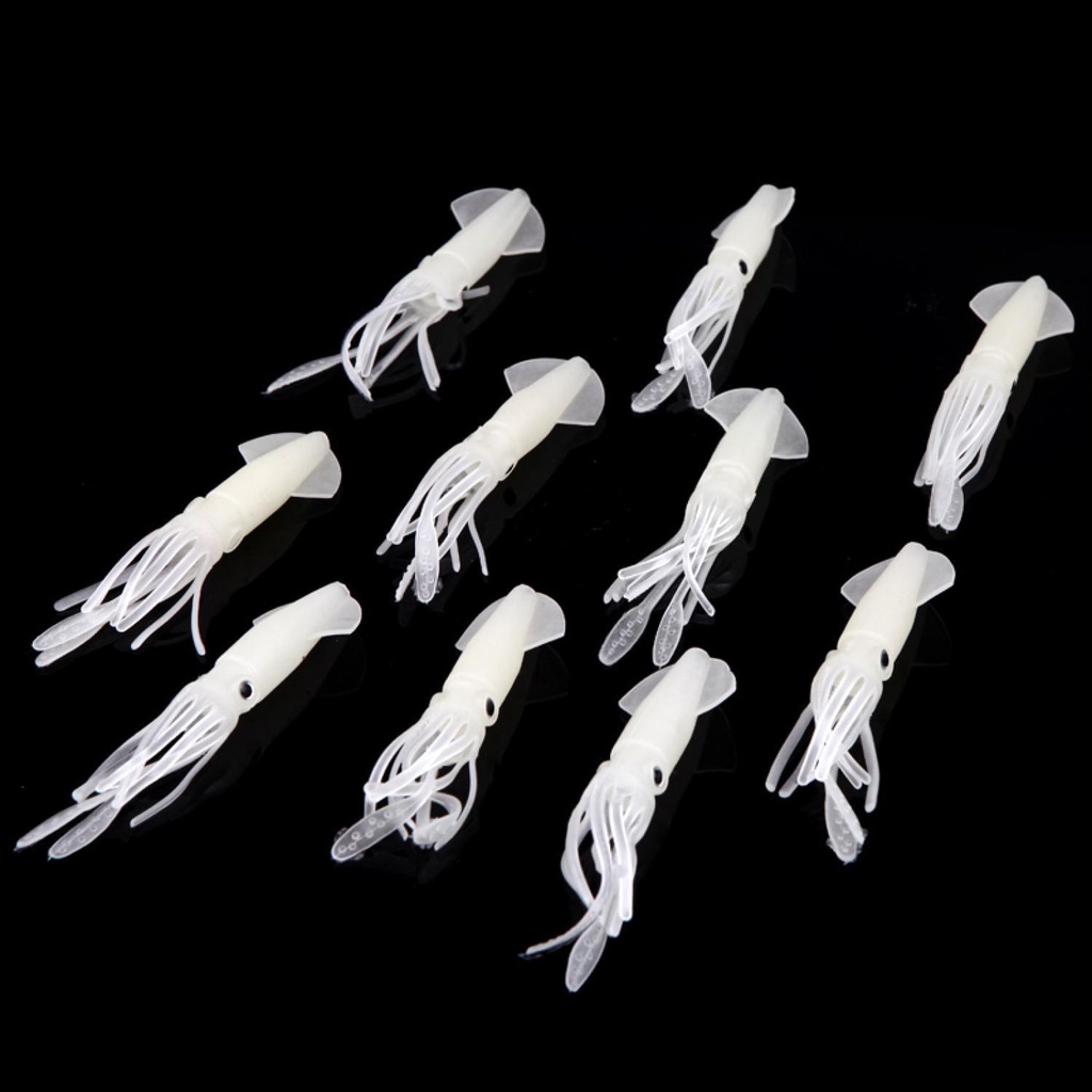 LIE GAO Umpan Pancing Luminous Squid Soft Bait Lure 10 PCS Umpan Casting Soft Frog Umpan Casting Gabus Toman Spiner Pancing Set Pancing Ikan Umpan Pancing Adunmancing Umpan Ikan Mas Apollo Pancing Casting Umpan Ikan Umpan Casting Toman Umpan Toman Casting