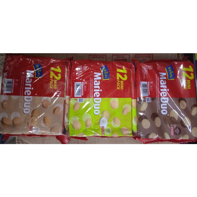 

Regal Marie Duo Rasa Chocolate/Vanila/Kacang Isi 12 Mini Pack