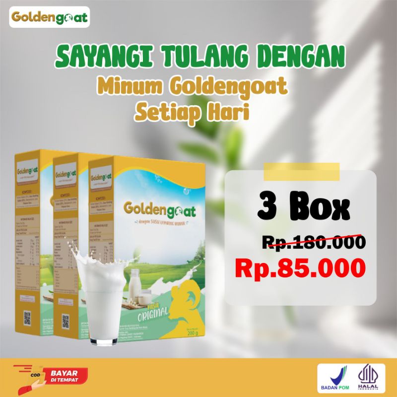 

SUSU KAMBING ETAWA GOLDEN GOAT LEBIH HEMAT DENGAN PEMBELIAN 3 BOX