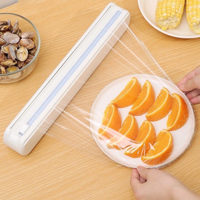 Food Wrap Dispenser Film Cutter Foil Cling Wrap Dispenser Plastik Cling Wrap