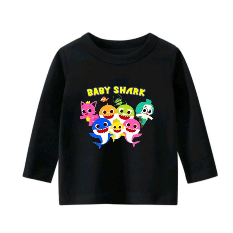 Baju Kaos Anak Lengan Panjang BABYSHARK 1-12Tahun Ukuran.S.M.L.XL.2XL.3xl