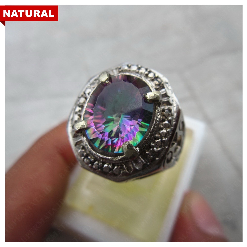MYSTIC QUARTZ NATURAL ASLI - CINCIN BATU PERMATA NATURAL