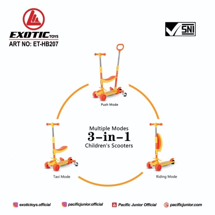 Exotic Scooter HB-207 Skuter Otoped Anak Multifungsi