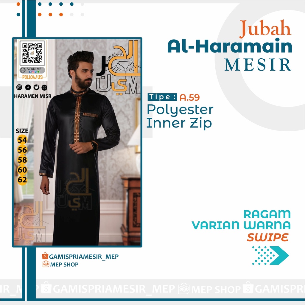 GAMIS PRIA AL HARAMAIN POLYESTER MANSET SALUR IMPORT MESIR ORIGINAL NON VIETNAM SAUDI LOKAL MADINAH 