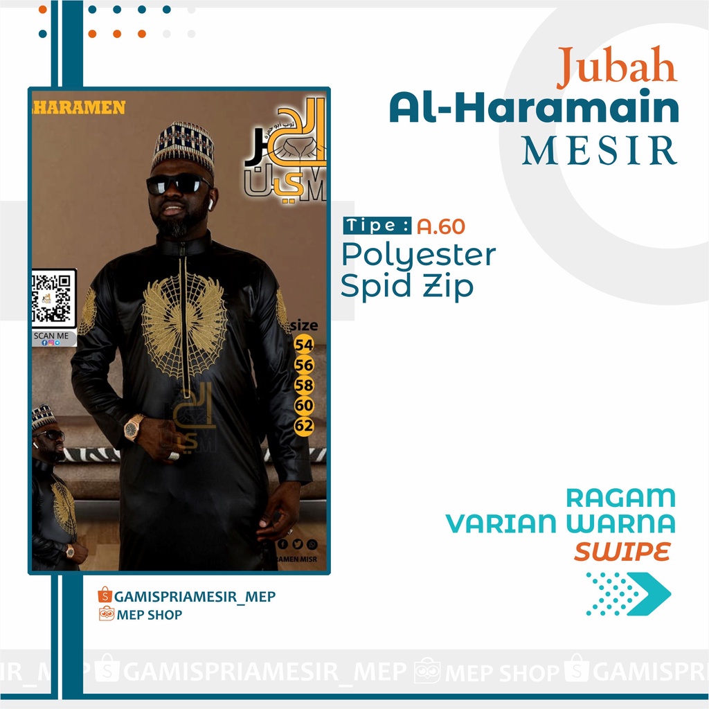 GAMIS PRIA AL HARAMAIN POLYESTER MANSET SALUR IMPORT MESIR ORIGINAL NON VIETNAM SAUDI LOKAL MADINAH 