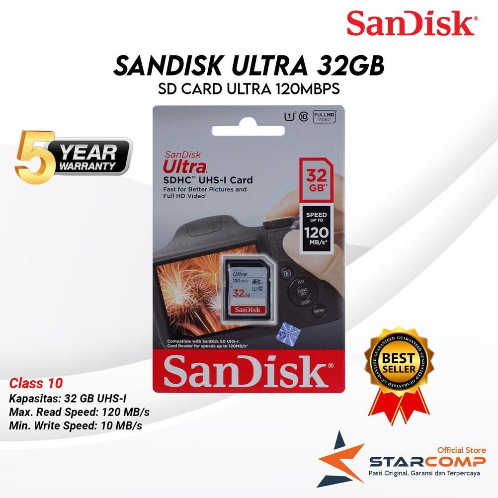 SD Card SANDISK 32gb 120mbps Ultra / Sd Card 32gb 120MBPS - Original