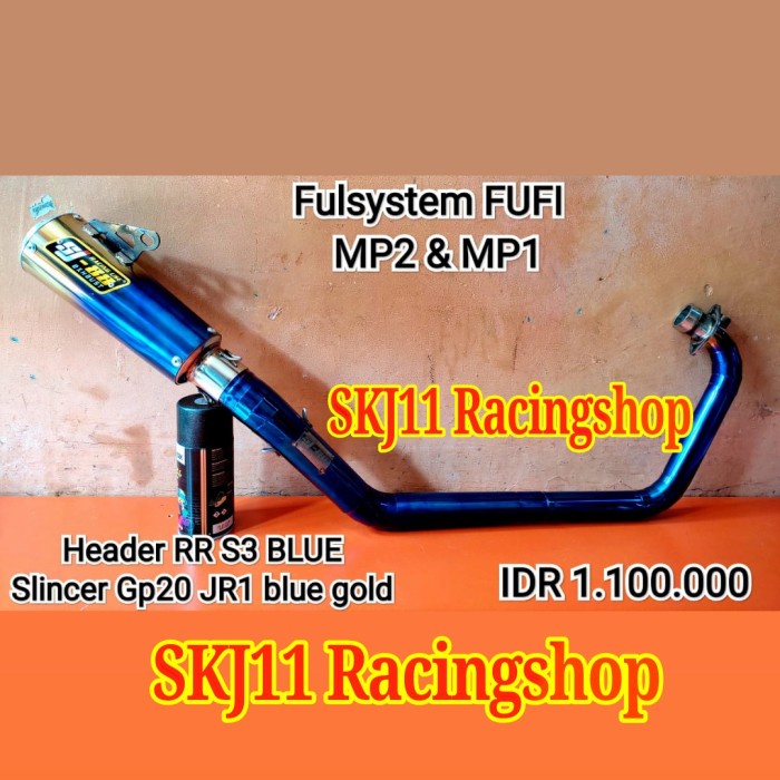 Knalpot Racing Sj88 Satria Fu Fi Injeksi Fullset Blue Gold