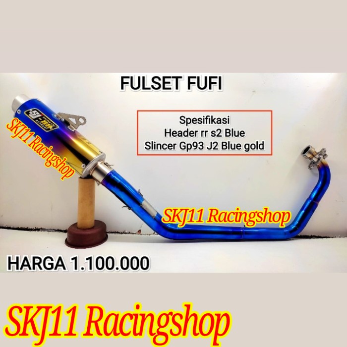 Knalpot Sj88 Satria Fu Fi 150 Injeksi Fullset Blue Gold Rr S2 Gp93 J2
