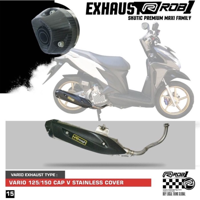 Knalpot Rob1 Vario 125 150 Old Standart Racing Stainless Steel Cap V