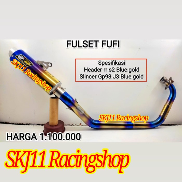 Knalpot Racing Sj88 Satria Fu 150 Injeksi Fufi Blue Gold Laris