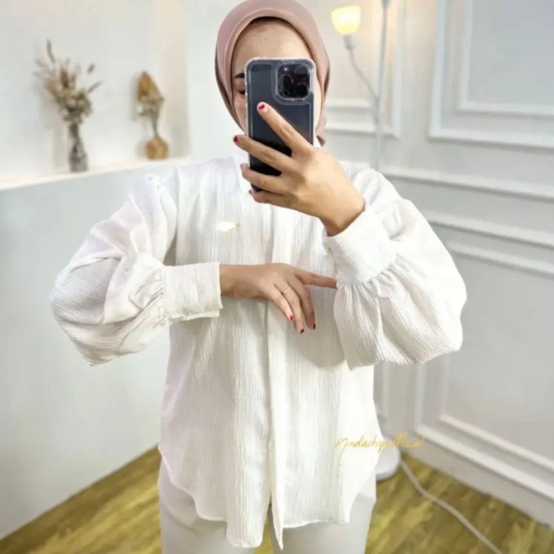 Kemeja Balon Baby Crush - Shirt Blouse Wanita Lengan Panjang