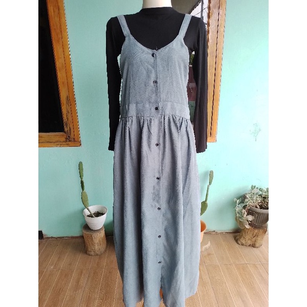 overall rok  cewek bahan suede
