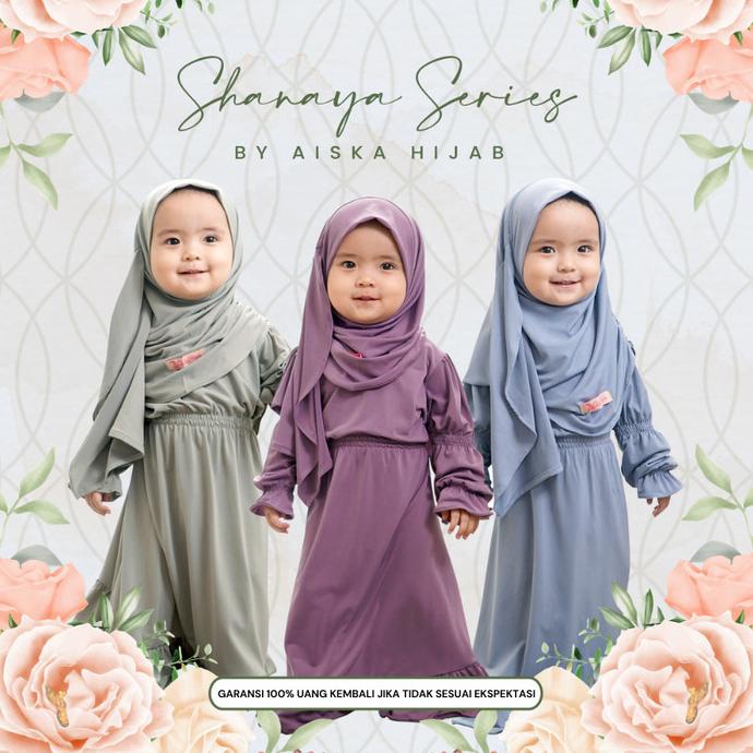 Stelan Baju Gamis Set Anak Bayi Perempuan Umur 1 2 3 4 5 6 Bulan Tahun