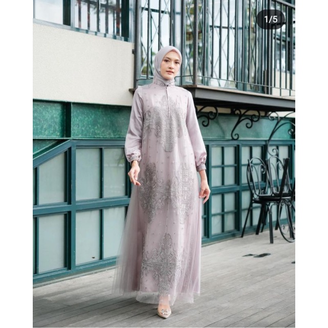 ALMAHIRA DRESS MAUVE M BY Akita.id