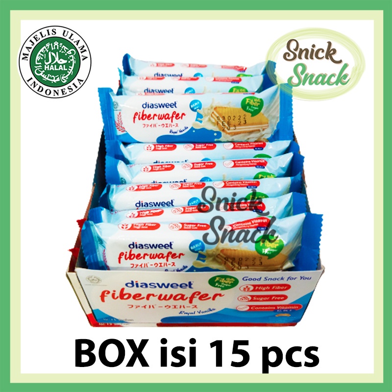 

Diasweet Fiberwafer Vanila Box 15S Sna Wafer Diabetes Bebas Gula Diet Sugar Free