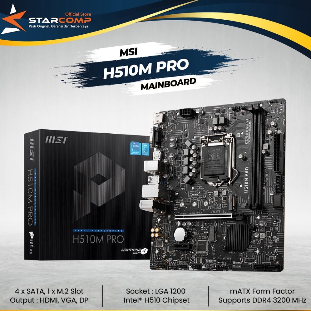 MSI H510M PRO m-ATX LGA1200 HDMI VGA DP H510
