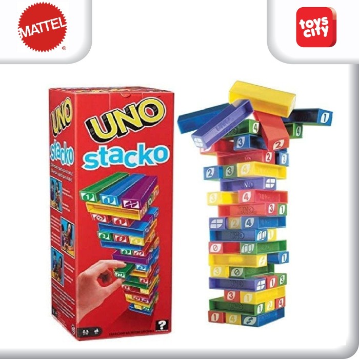 Uno Stacko Travel Size Mainan Games Original