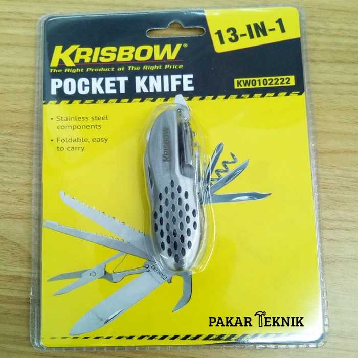 Pisau Saku / Pisau Lipat / Pocket Knife 13 In 1 Krisbow