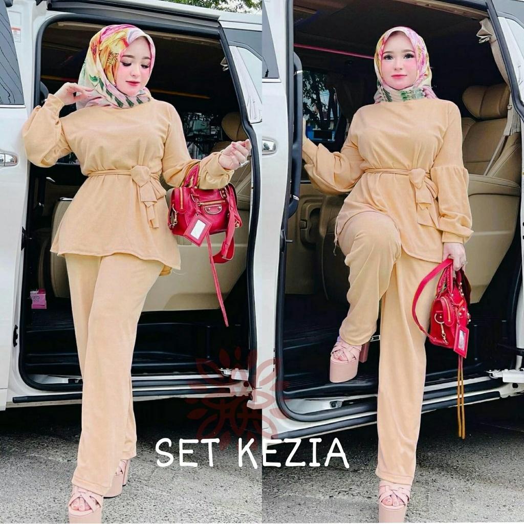 SET KEZIA / SETELAN WANITA MODEL BARU / SET MUSLIM WANITA / SETELAN WANITA KEKINIAN / WANSET WANITA 