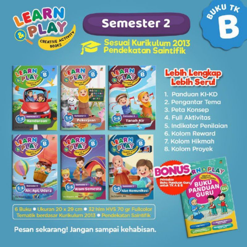 Learn and Play TK B Semester 2 Buku Taman Kanak-kanak, metode scintifik