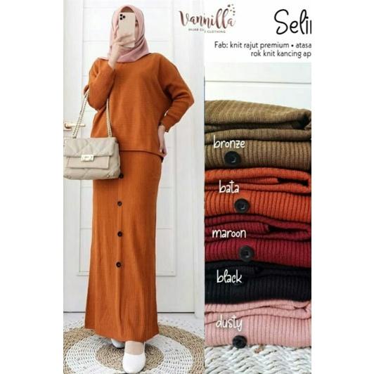 SET SELINA ROK RAJUT / SETELAN SELINA / WANSET WANITA MODEL BARU / SETELAN ROK KEKINIAN / FASHION MU