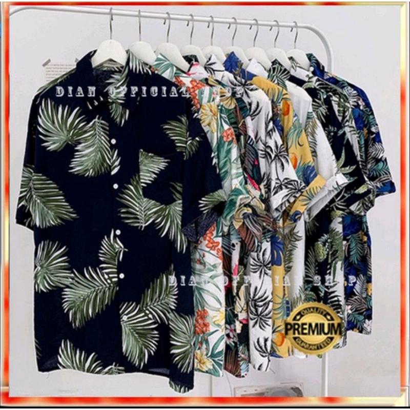 KEMEJA PRIA VINTAGE / KEMEJA PANTAI SURFING LENGAN PENDEK || PREMIUM DISTRO PRINT ORIGINAL