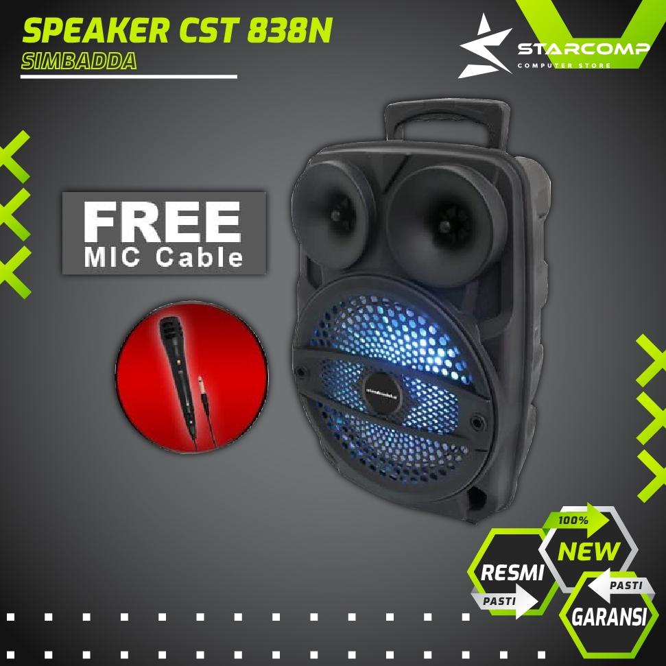 SPEAKER BLUETOOTH SIMBADDA CST 838N - Karaoke GRATIS Mic Cable