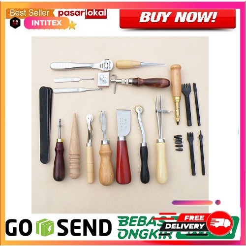 

Ukirku Alat Ukir Peralatan Seni Diy Kulit 18 In 1 Leather Craft Stitching Sew