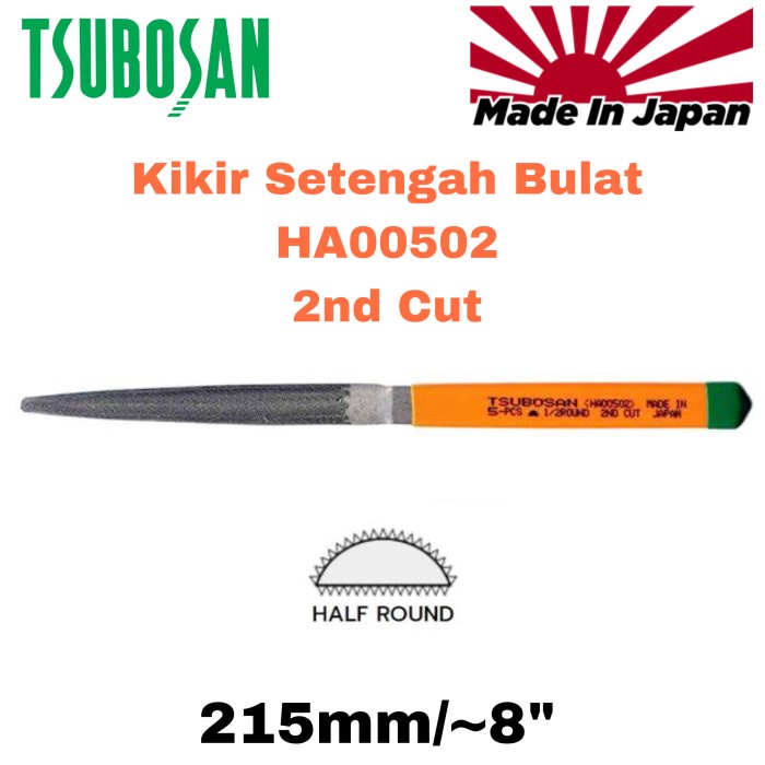 

Ukirku Kikir Tsubosan 2Nd Cut Kasar Ha00502 Setengah Bulat File Japan