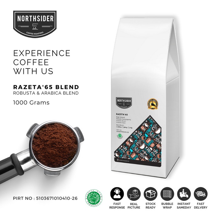 

BIJI KOPI SUSU RAZETA'65 BLEND - 1KG NORTHSIDER COFFEE