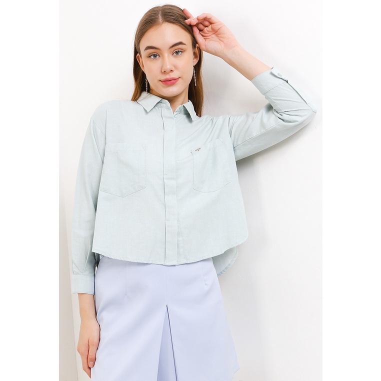 Kemeja Wanita Triset Original Cewek Versatile Katun Lea Blouses Perempuan