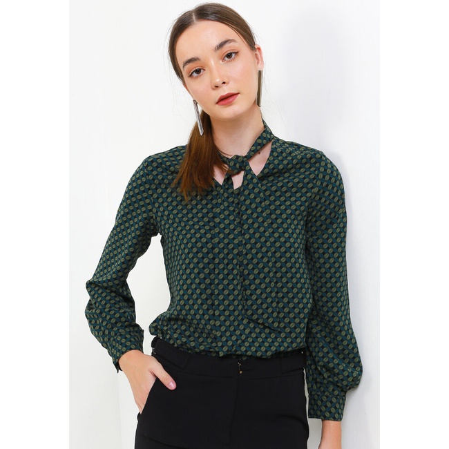 Blouse Wanita Cardinal Original Klasik Cewek Dengan Detail Poliester Femme Loose Fit Perempuan