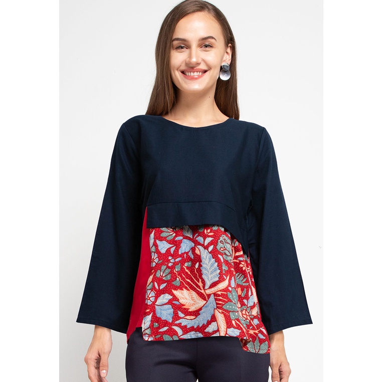 Blouse Wanita ISVARA BATIK Original Modern Ethnic Cewek Katun Ghanimi Top Perempuan