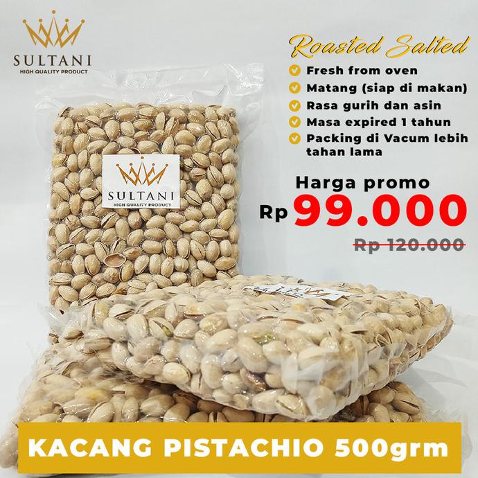 

kacang pistachio 500gr matang roasted salted