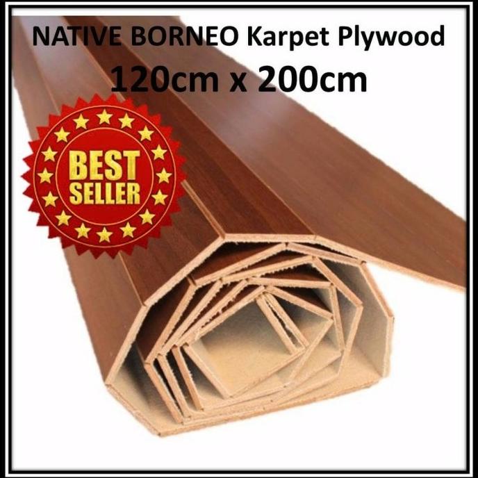 Karpet Plywood/Plywood Carpet, Tikar Kayu (Coklat Tua) 120cm x 200cm