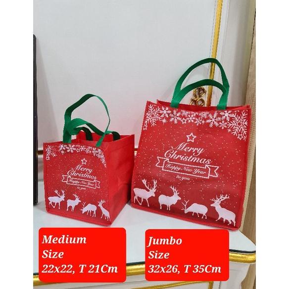 

(Per 10Pc) Goodie Bag Tas Kain Spunbond Natal / Chtistmas Promo Best Seller!