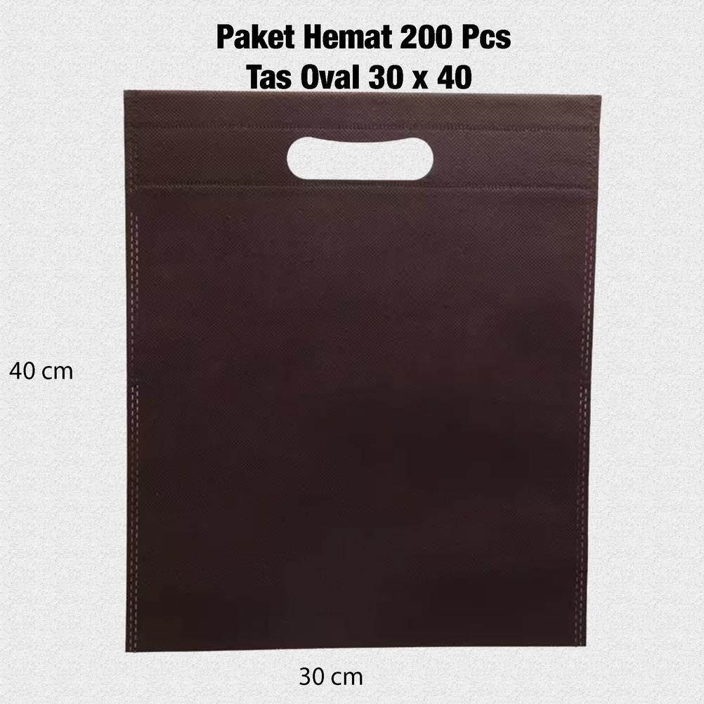 

[200Pcs] Paket Hemat Tas Souvenir Spunbond Oval Plong Dcut 30 X 40 Promo Best Seller!