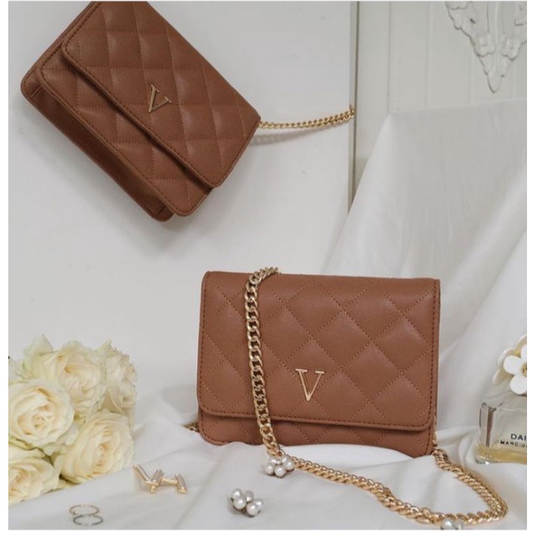 V bag vanilla hijab tas