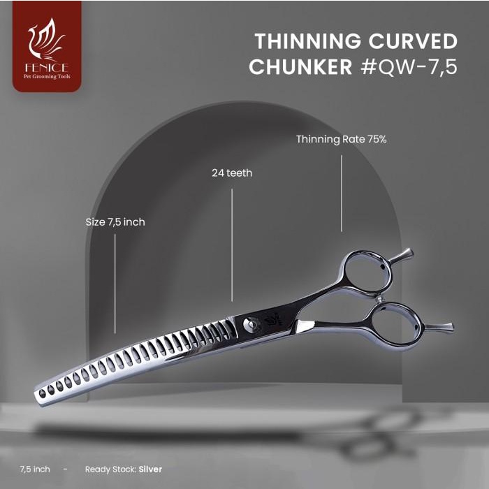 Terlaris Hg Gunting Melengkung Grooming Fenice Thinning Curved Type Qw
