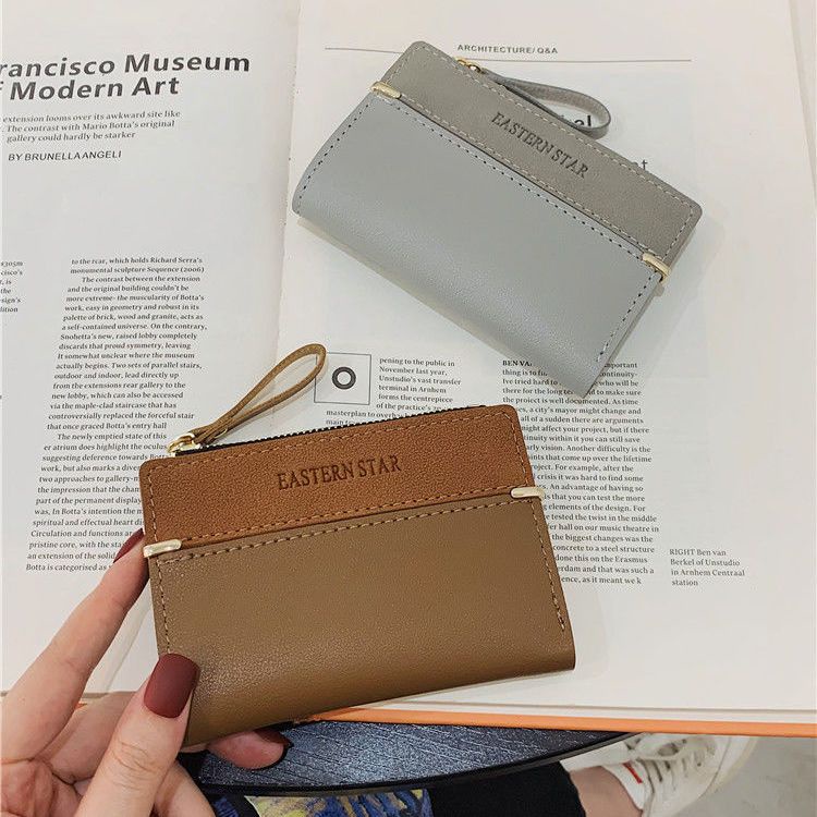 Sera ins short wallet female short section 2022 new Korean version simple small fresh folding zipper buckle coin clip