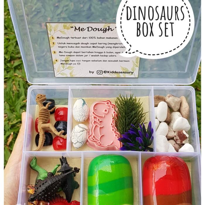 Dinosaurus MeDough set homemade playdough hampers souvenir anak